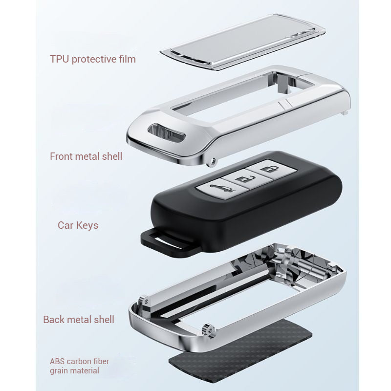 Load image into Gallery viewer, Mitsubishi Zinc Alloy + Carbon Fiber Texture Car Key Fob Case Cover For Outlander, Eclipse Cross, ASX, Pajero, Pajero Sport, Lancer EX - Polar Tech Australia