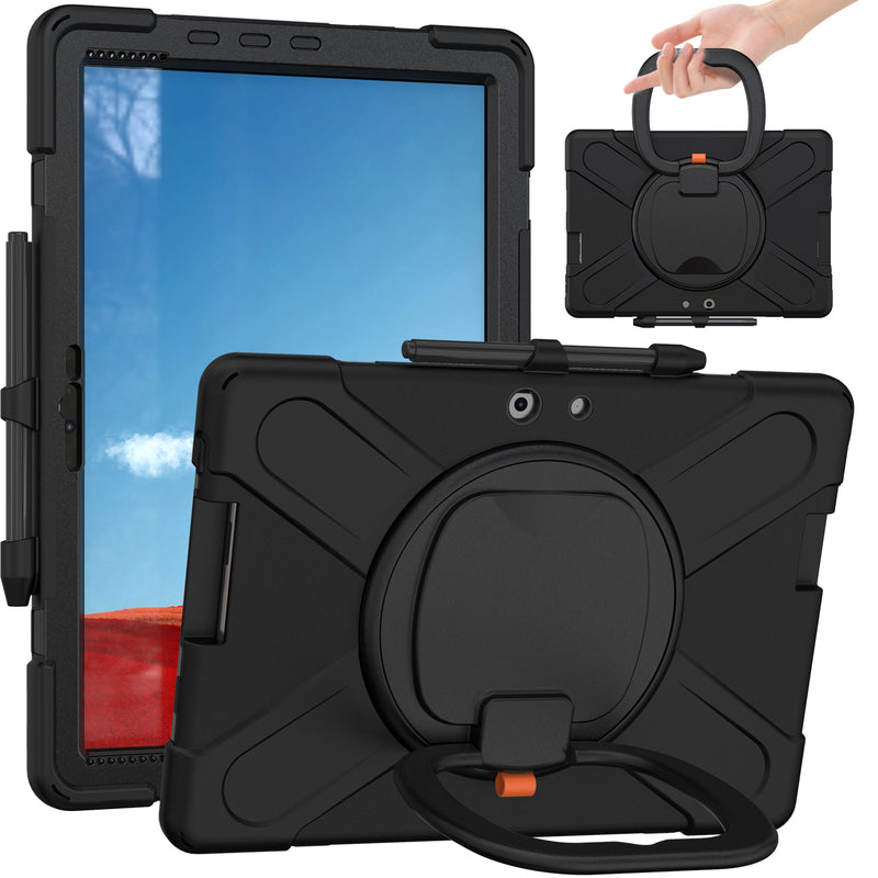 Chargez l'image dans la visionneuse de la galerie, Microsoft Surface Pro X - 360 Degree Rotate Shockproof Heavy Duty Tough Stand Handle Ring Holder Case Cover - Polar Tech Australia
