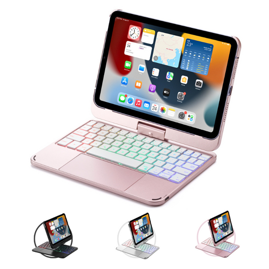 360 Degree Rotating Wireless Touchpad Keyboard Cover Case for iPad Mini 6/7 8.3'' 6/7th Gen 2021/2024 - KIBO