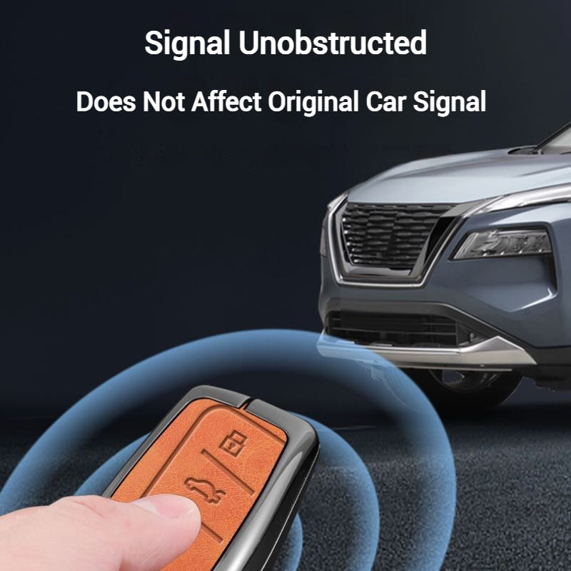 Cargue la imagen en el visor de la galería, MG Zinc Alloy + PU Leather Smart Remote Control Car Key Fob Case Cover For MG ONE - Polar Tech Australia