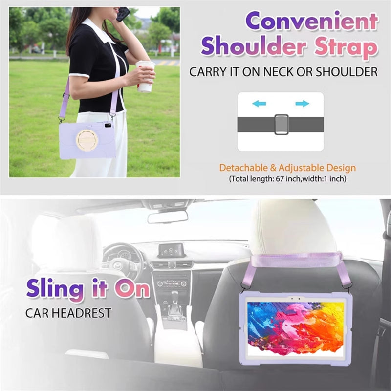 Cargue la imagen en el visor de la galería, Lenovo Idea Tab Pro 12.7" 2025 (TB373FU/TB375FC) - Soft Silicone 360° Rotating Wristband Stand Shockproof Case - Polar Tech Australia