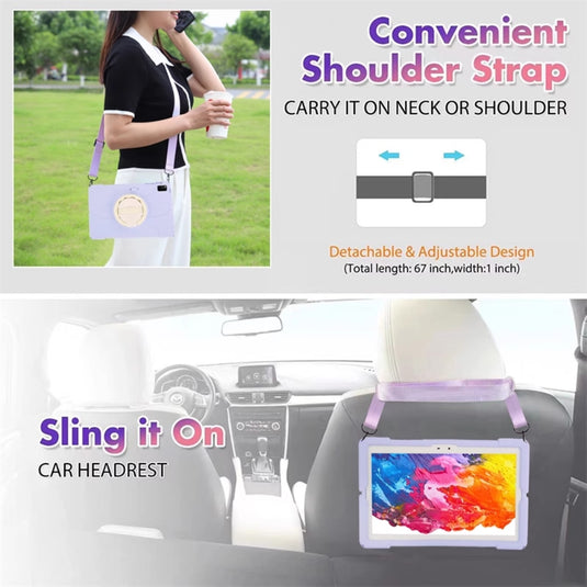 Lenovo Idea Tab Pro 12.7" 2025 (TB373FU/TB375FC) - Soft Silicone 360° Rotating Wristband Stand Shockproof Case - Polar Tech Australia