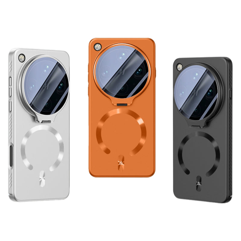 Chargez l'image dans la visionneuse de la galerie, OPPO Find X9 Ultra - Ice Crystal Solid Color U-Shaped Magnetic Invisible Lens Holder Frosted Phone Case - Polar Tech Australia