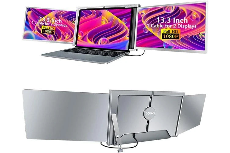Load image into Gallery viewer, Universal Portable FHD Triple-Screen Monitor Laptop Expansion Screen For 13-17 inch Laptop & MacBook - Polar Tech Australia
