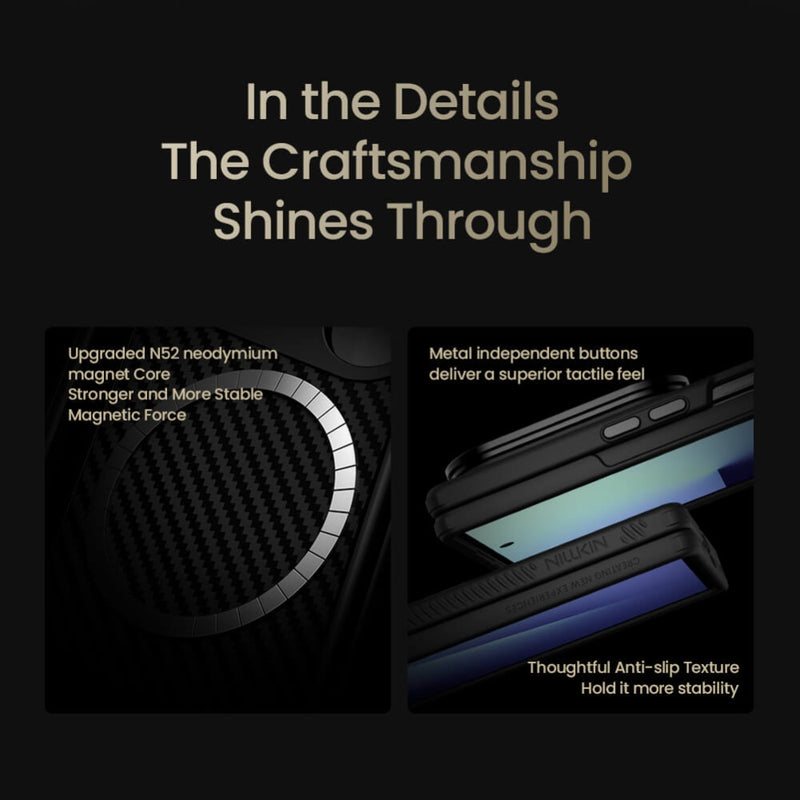 Chargez l'image dans la visionneuse de la galerie, Samsung Galaxy Z Fold8 Ultra 5G - Nillkin CarboProp Magnetic Black Mirror Cover version Aramid fiber Armor Case
