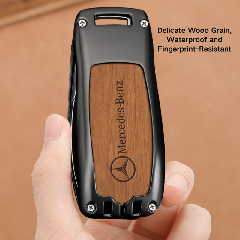Chargez l'image dans la visionneuse de la galerie, Mercedes Benz Alloy + Leather Protection Car Key Fob Case Cover For Benz A, B, C, E, S, G-Class, GLA, GLB, GLC, GLE, GLS, CLA, CLS, EQC - Polar Tech Australia
