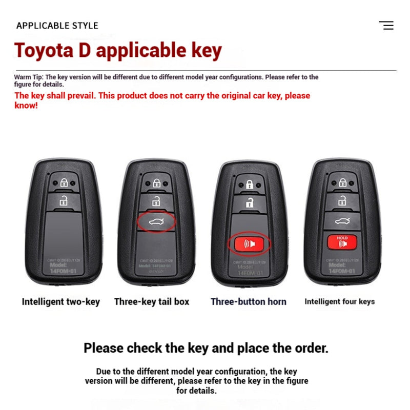 Cargue la imagen en el visor de la galería, Toyota Metal Shell & Soft Silicone Full Protection Car Key Fob Case Cover For Camry RAV4 Highlander Avalon C-HR Prius Corolla - Polar Tech Australia