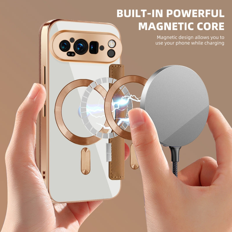 Cargue la imagen en el visor de la galería, Google Pixel 10 / 10 Pro - Shield Magsafe RFID Anti-theft Rhombus Leather Phone Case - Polar Tech Australia