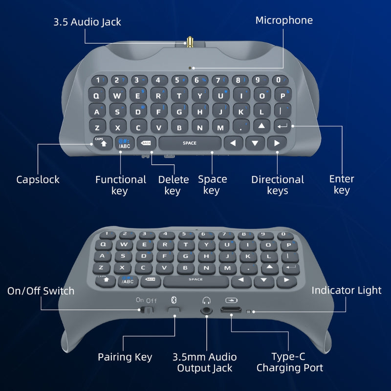 Load image into Gallery viewer, PS5 Keyboard 2.4G Wireless Chatpad for PS5 Controller (Controller not Included)