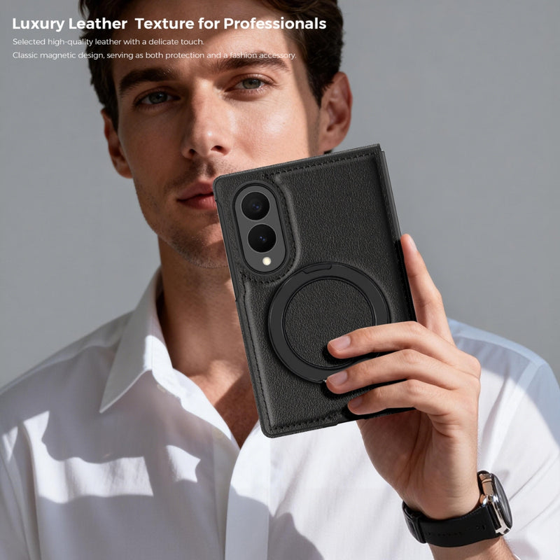 Load image into Gallery viewer, Samsung Galaxy Z Fold8 5G - Magnetic Leather Case with 360° Rotating Foldable Stand