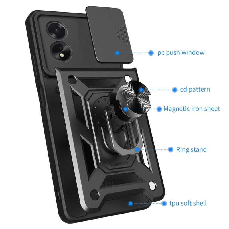 Load image into Gallery viewer, OPPO A98 5G (CPH2529) - Shockproof Armour Heavy Duty Phone Case with Ring Holder & Camera Protection - Polar Tech Australia