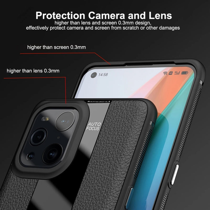 Cargue la imagen en el visor de la galería, OPPO Find X5/Pro - Luxurious Litchi-Texture Silicone Protective Case - Polar Tech Australia