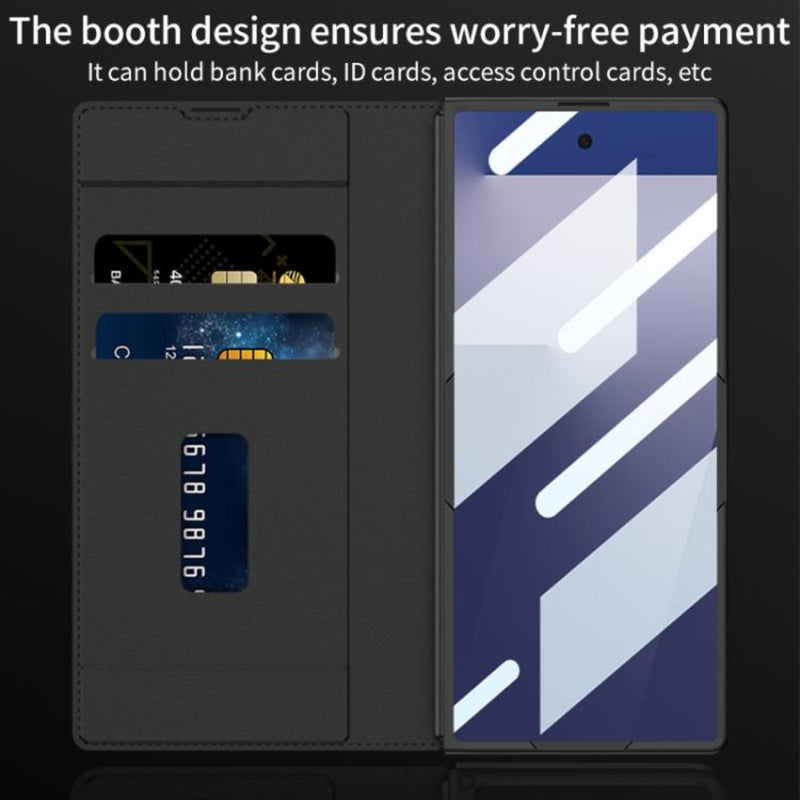 Cargue la imagen en el visor de la galería, Samsung Galaxy Z Fold7 5G - GKK Integrated Armor Flip Leather Case with Pen Slot, Stylus Not Included - Polar Tech Australia