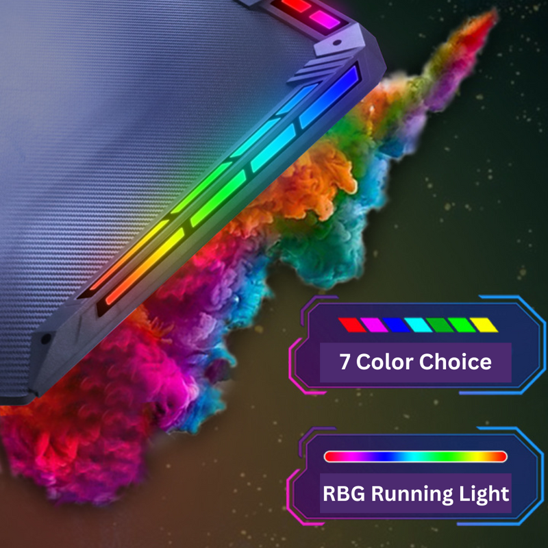 Load image into Gallery viewer, Large Gaming Desk with RBG LED Lights Carbon Fiber Surface with Cup Holder & Headphone Hook - Polar Tech Australia