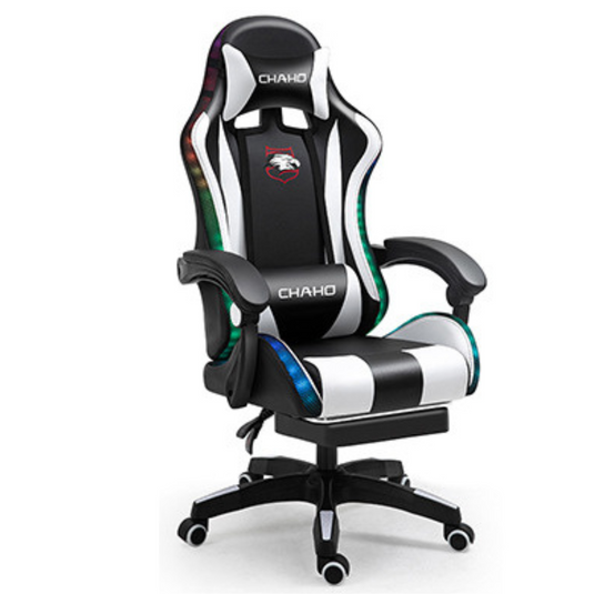 [Built-in RBG LED Light] PU Leather Latex Cushion Gaming Racing Chair Office Chair - Polar Tech Australia