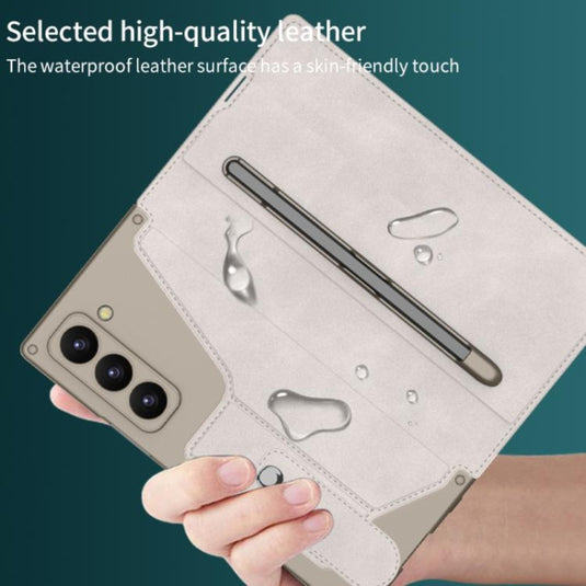 Samsung Galaxy Z Fold7 5G - GKK Integrated Armor Flip Leather Case with Pen Slot, Stylus Not Included - Polar Tech Australia