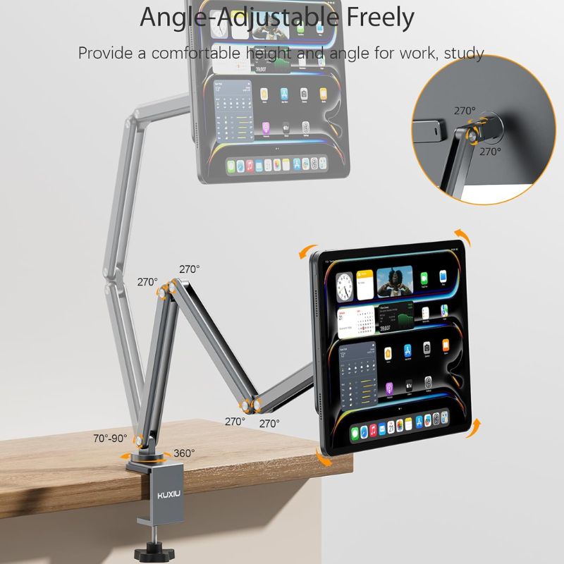Load image into Gallery viewer, KUXIU X36 Pro MAX iPad Magnetic Charging Stand Aluminum Alloy Boom Arm Adjustable Tablet Stand - EdgeFollow