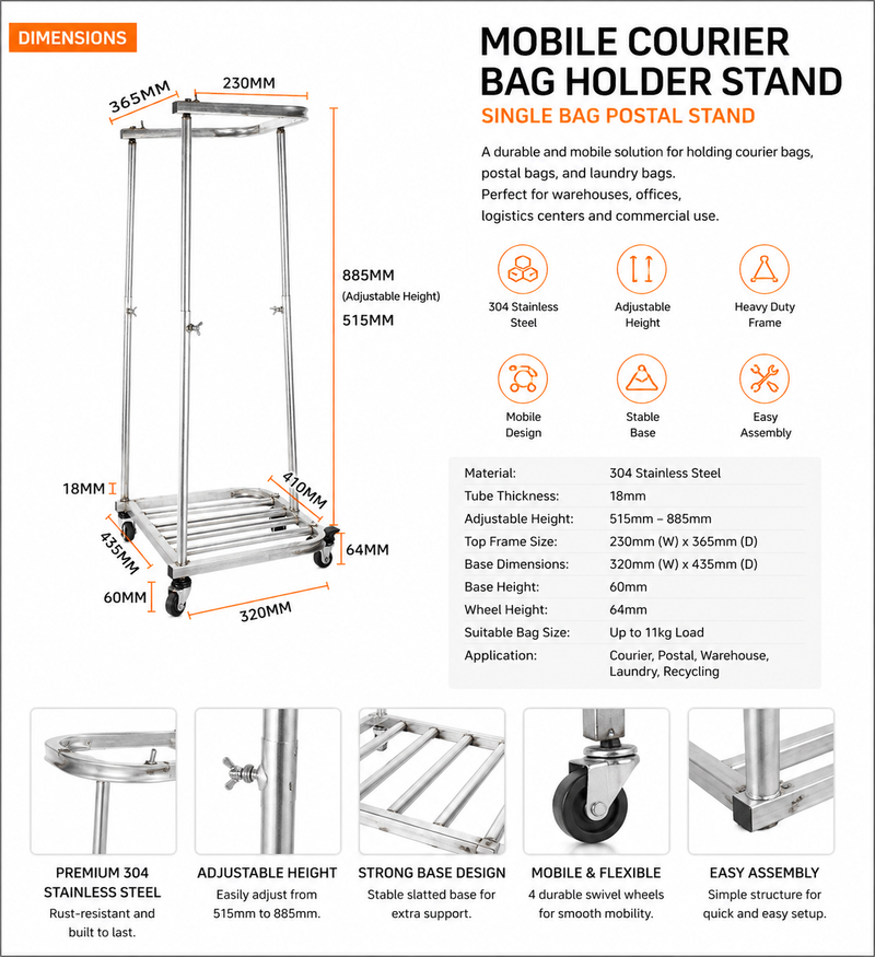Load image into Gallery viewer, Single Sack Mail/Post/Bag AU Post Mail Bag Stand Sorting Holder Postbag Trolley