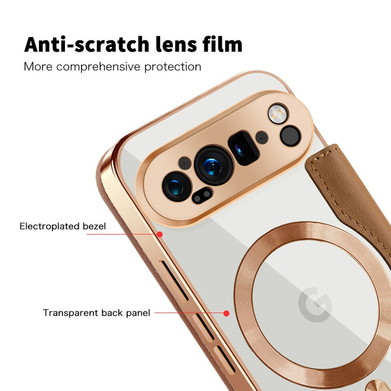 Cargue la imagen en el visor de la galería, Google Pixel 10 / 10 Pro - Shield Magsafe RFID Anti-theft Rhombus Leather Phone Case - Polar Tech Australia