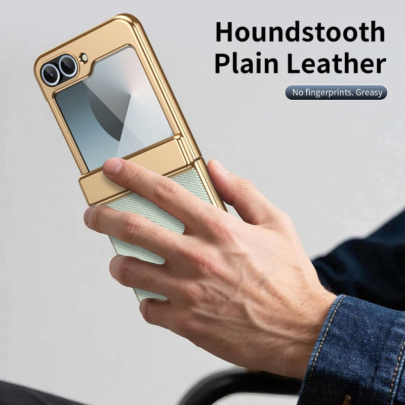 Chargez l'image dans la visionneuse de la galerie, Samsung Galaxy Z Flip8 5G - Electroplated Vegan Leather Full-Body Shockproof Phone Case