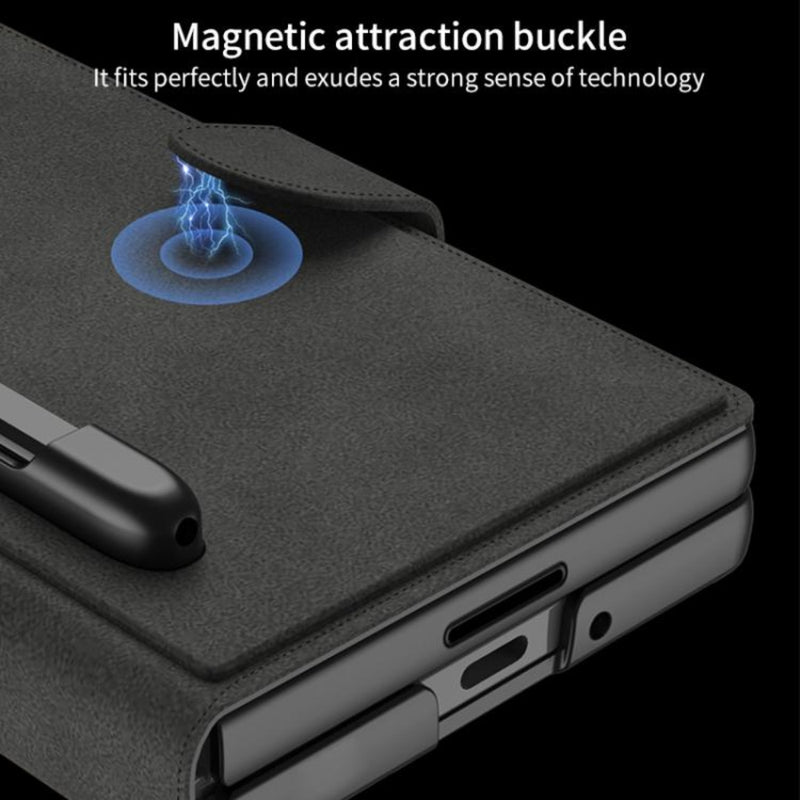 Cargue la imagen en el visor de la galería, Samsung Galaxy Z Fold7 5G - GKK Integrated Armor Flip Leather Case with Pen Slot, Stylus Not Included - Polar Tech Australia
