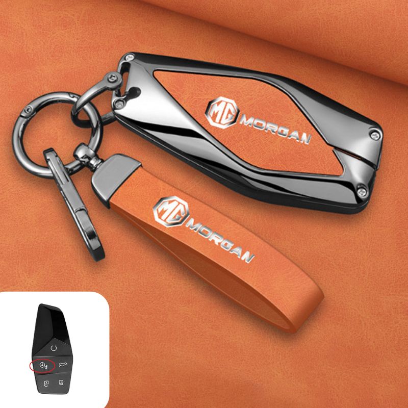 Cargue la imagen en el visor de la galería, MG Zinc Alloy + PU Leather Smart Remote Control Car Key Fob Case Cover For MG ONE - Polar Tech Australia