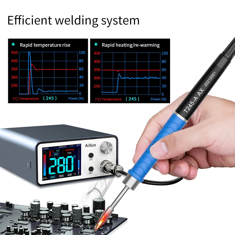 Cargue la imagen en el visor de la galería, AiXun T3A 200W Temperature Controlled Quick Soldering Station – Precision, Speed, and Efficiency - Polar Tech Australia