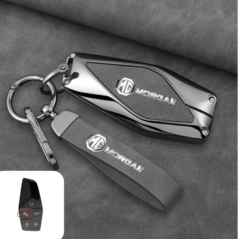 Cargue la imagen en el visor de la galería, MG Zinc Alloy + PU Leather Smart Remote Control Car Key Fob Case Cover For MG ONE - Polar Tech Australia