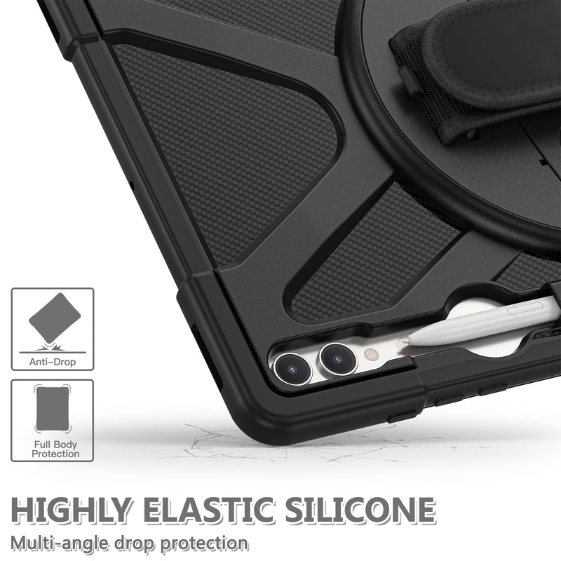 Cargue la imagen en el visor de la galería, Samsung Galaxy Tab S8 Ultra & S9 Ultra 14.6" - 360 Degree Rotate Shockproof Heavy Duty Tough Stand Case Cover With Pen Holder - Polar Tech Australia