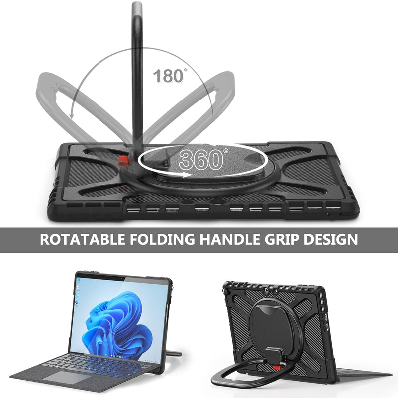 Cargue la imagen en el visor de la galería, Microsoft Surface Go 1/2/3/4 - 360 Degree Rotate Shockproof Heavy Duty Tough Stand Case Cover With Pen Holder - Polar Tech Australia