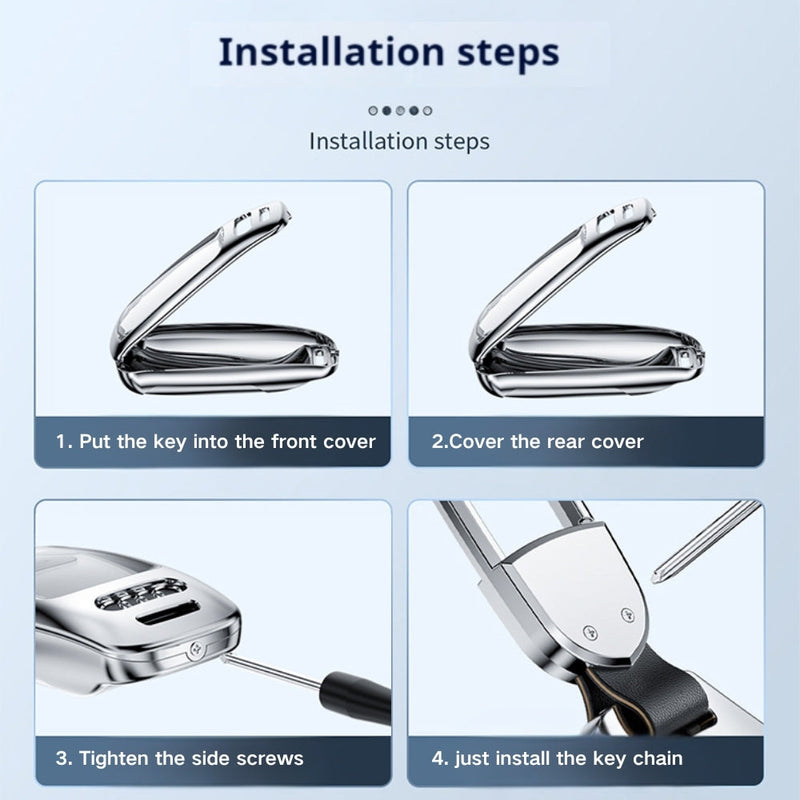 Load image into Gallery viewer, Audi Zinc Alloy + Carbon Fiber Texture Car Key Fob Case Cover For A3, A4, A5, A6, Q2, Q3, Q5, Q7, Q8, e-tron - Polar Tech Australia