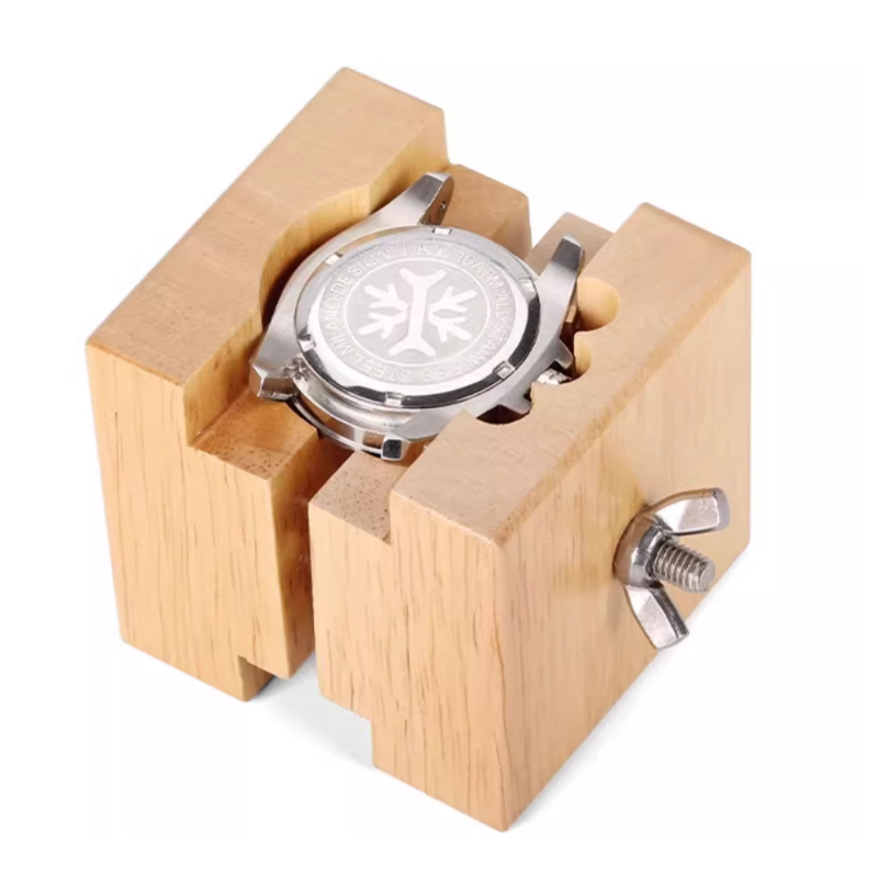 Watch Repair Tool Dial Holder Wooden Stand for Disassembling Watch Dials and Back Covers Case Opening Tool
