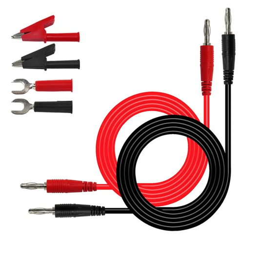 Multimeter Test For Testing Industrail 2 PCS Banana To Banana Lead Dual With 4 Connector - Polar Tech Australia