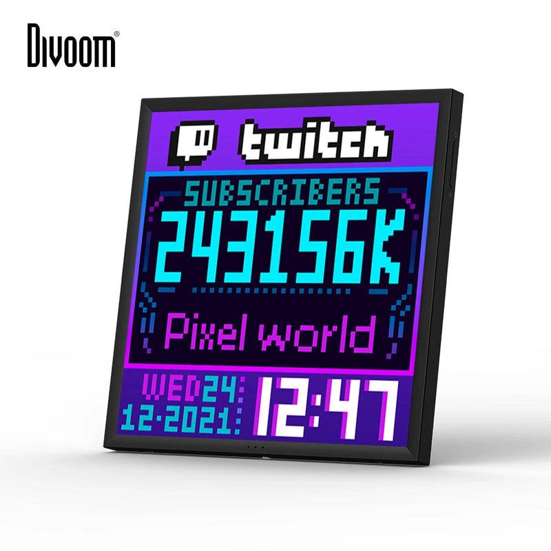 Chargez l'image dans la visionneuse de la galerie, Divoom Pixoo64 64x64 Pixel Art LED Display Social Media Counter Perfect Gift - Polar Tech Australia