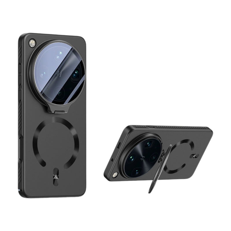Chargez l'image dans la visionneuse de la galerie, OPPO Find X9 Ultra - Ice Crystal Solid Color U-Shaped Magnetic Invisible Lens Holder Frosted Phone Case - Polar Tech Australia