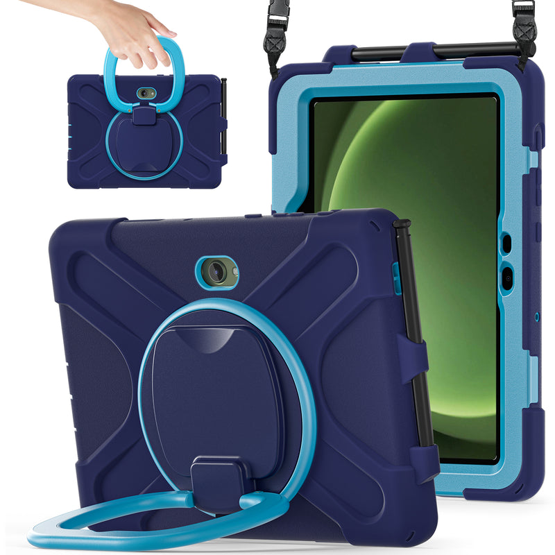 Cargue la imagen en el visor de la galería, Samsung Galaxy Tab Active Pro / Active 4 Pro / Active 5 Pro Series - Heavy Duty 360 Degree Rotate Stand Hand Strap Case With Shoulder Strap - Polar Tech Australia