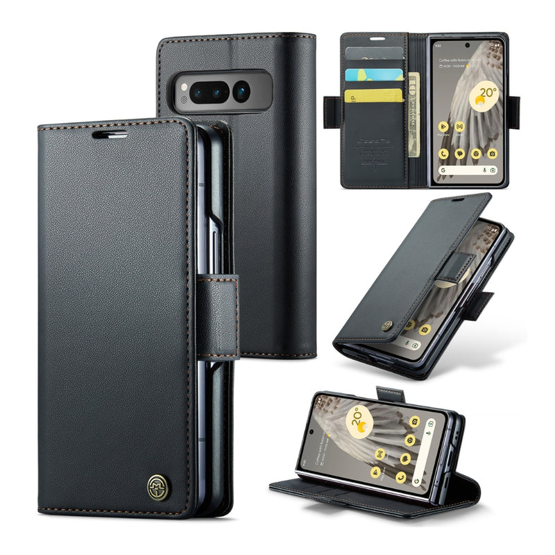 Load image into Gallery viewer, Google Pixel Fold - Butterfly Buckle Litchi Texture RFID Anti-theft Leather Phone Case - Polar Tech Australia