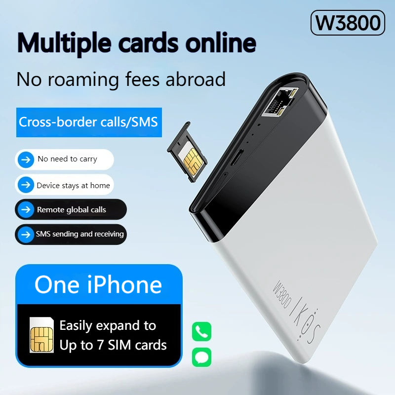 Load image into Gallery viewer, W3800 Multi-SIM iPhone Expansion Device โ Up to 7 Numbers, Global Calling, No Roaming Fees