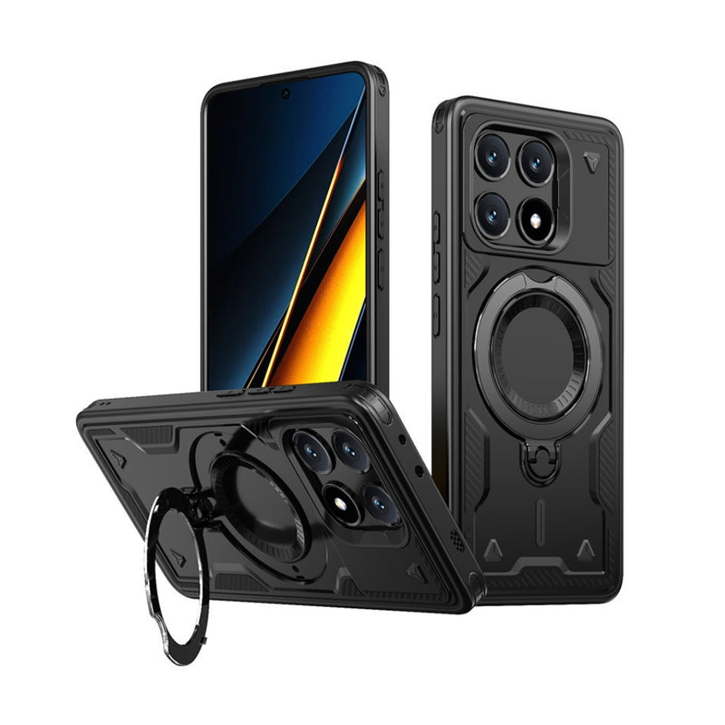 Cargue la imagen en el visor de la galería, Xiaomi Poco X6 Pro - TPU+PC 2-in-1 Material Shockproof Protective Case with Metal Rotating Stand - Polar Tech Australia