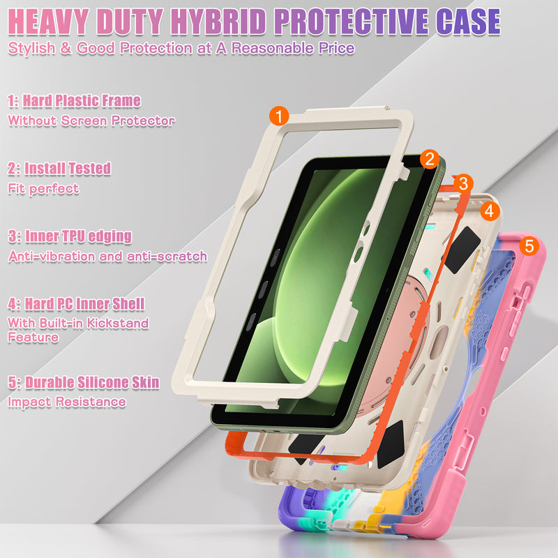 Cargue la imagen en el visor de la galería, Samsung Galaxy Tab Active Pro / Active 4 Pro / Active 5 Pro Series - Heavy Duty 360 Degree Rotate Stand Hand Strap Case With Shoulder Strap - Polar Tech Australia