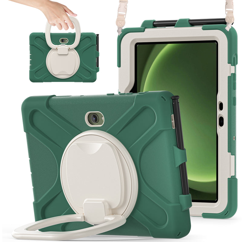 Cargue la imagen en el visor de la galería, Samsung Galaxy Tab Active Pro / Active 4 Pro / Active 5 Pro Series - Heavy Duty 360 Degree Rotate Stand Hand Strap Case With Shoulder Strap - Polar Tech Australia