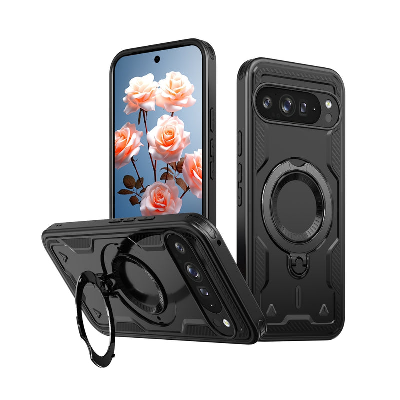 Cargue la imagen en el visor de la galería, Google Pixel 10 Pro XL - TPU+PC 2-in-1 Material Shockproof Protective Case with Metal Rotating Stand - Polar Tech Australia