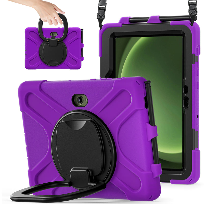 Cargue la imagen en el visor de la galería, Samsung Galaxy Tab Active Pro / Active 4 Pro / Active 5 Pro Series - Heavy Duty 360 Degree Rotate Stand Hand Strap Case With Shoulder Strap - Polar Tech Australia