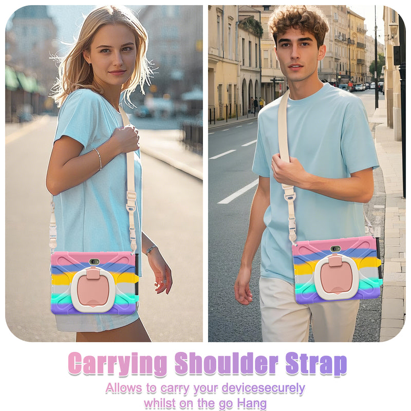 Cargue la imagen en el visor de la galería, Samsung Galaxy Tab Active Pro / Active 4 Pro / Active 5 Pro Series - Heavy Duty 360 Degree Rotate Stand Hand Strap Case With Shoulder Strap - Polar Tech Australia