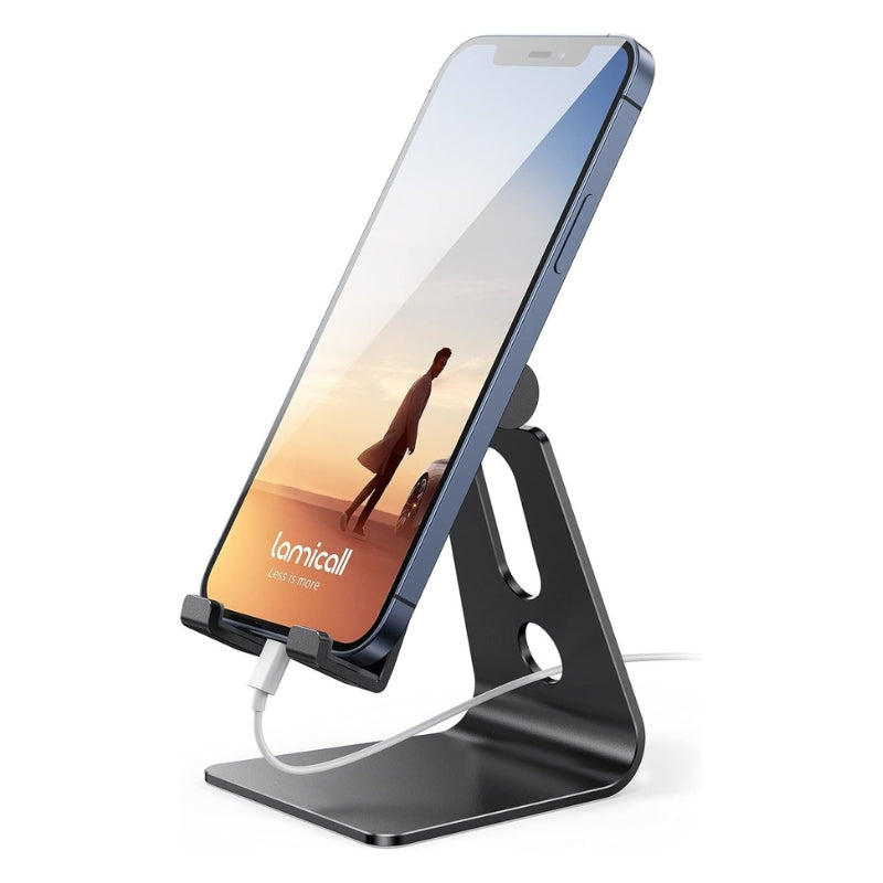 Cargue la imagen en el visor de la galería, Adjustable Cell Phone Stand, Lamicall Phone Stand Cradle, Dock, Holder Compatible with iPhone Samsung Accessories Desk, Android Smartphone