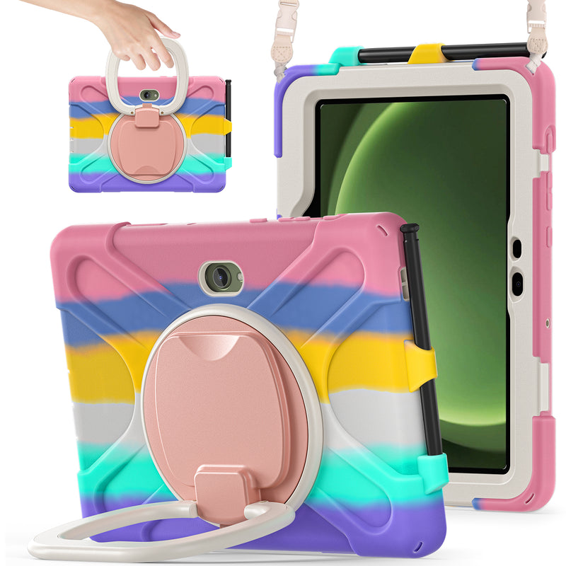 Cargue la imagen en el visor de la galería, Samsung Galaxy Tab Active Pro / Active 4 Pro / Active 5 Pro Series - Heavy Duty 360 Degree Rotate Stand Hand Strap Case With Shoulder Strap - Polar Tech Australia