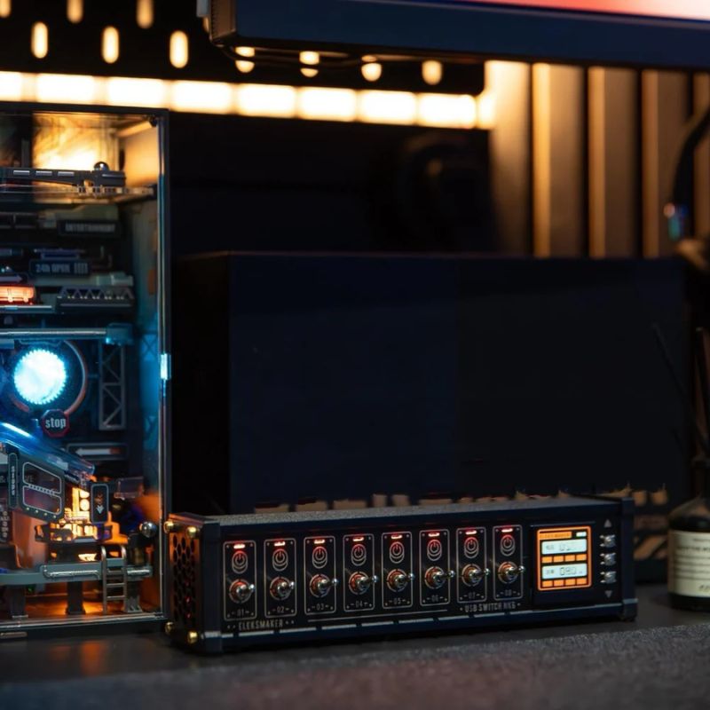 Chargez l'image dans la visionneuse de la galerie, Eleksmaker NK6 USB Data Hub with Individual LED Power Switches & Voice Control RGB Light - i-Station Mobile Phone & Electronic Device Repair and Accessories