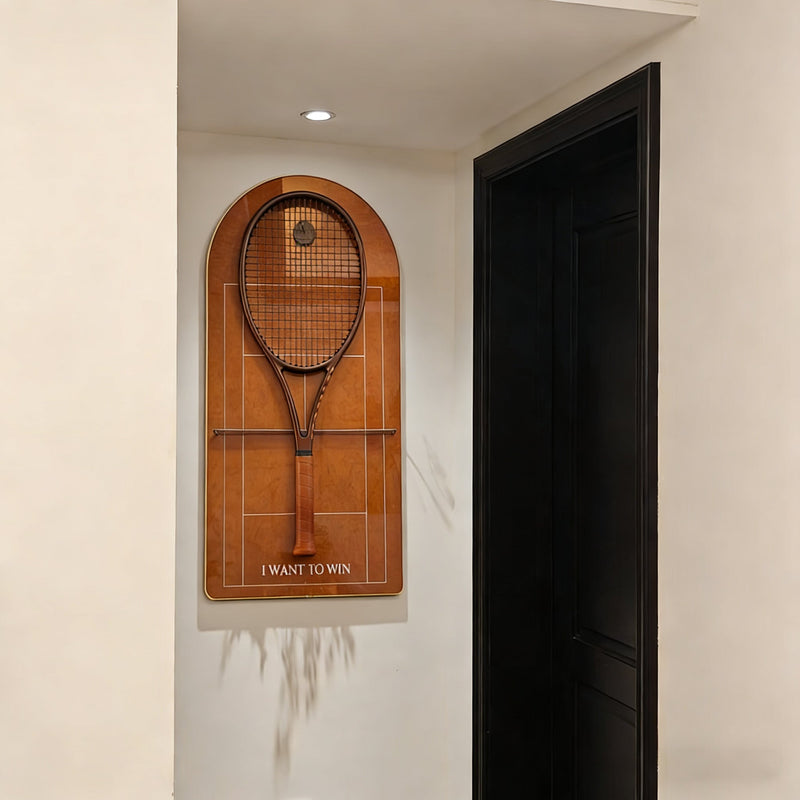 Cargue la imagen en el visor de la galería, French Open Roland Garros Inspired Tennis Racket Display Case – Wall Mount Frame for Racquet Storage & Display - Polar Tech Australia