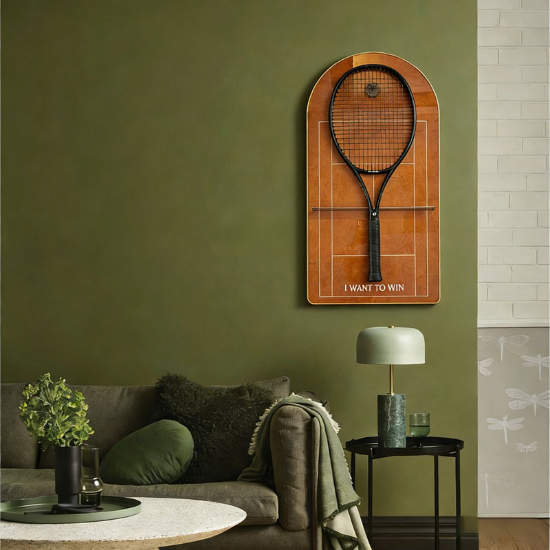Cargue la imagen en el visor de la galería, French Open Roland Garros Inspired Tennis Racket Display Case – Wall Mount Frame for Racquet Storage & Display - Polar Tech Australia