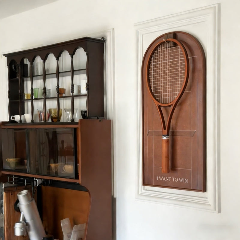 Cargue la imagen en el visor de la galería, French Open Roland Garros Inspired Tennis Racket Display Case – Wall Mount Frame for Racquet Storage & Display - Polar Tech Australia